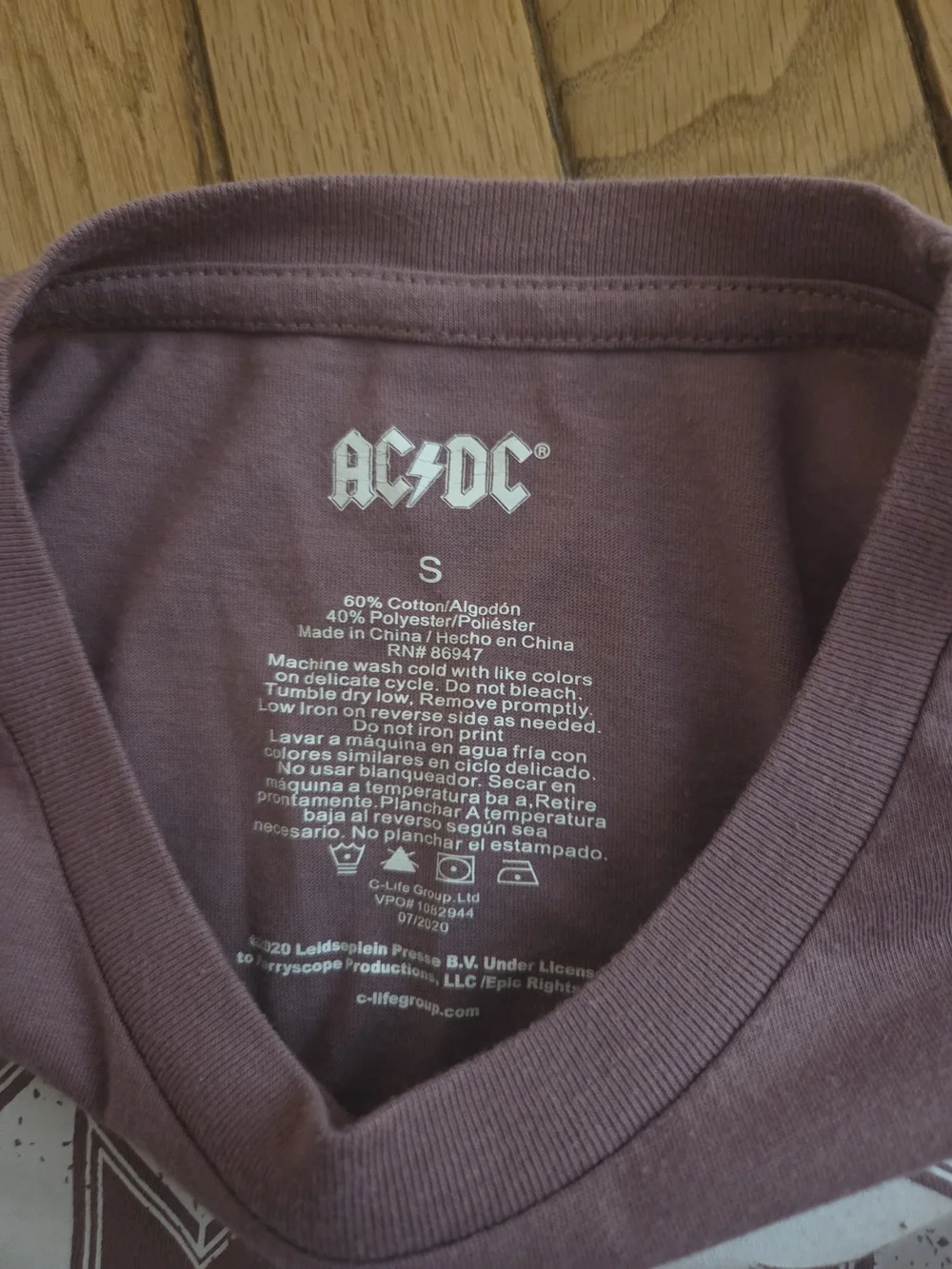 AC/DC Kids' Short Sleeve Graphic Tee - Mauve